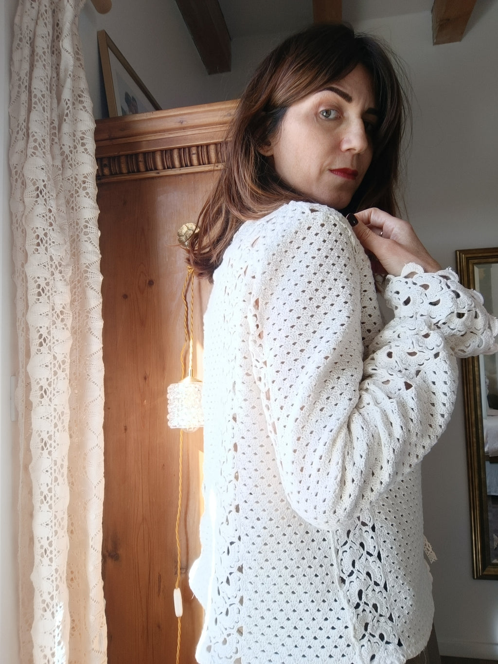 Cardigan Rose pièce unique